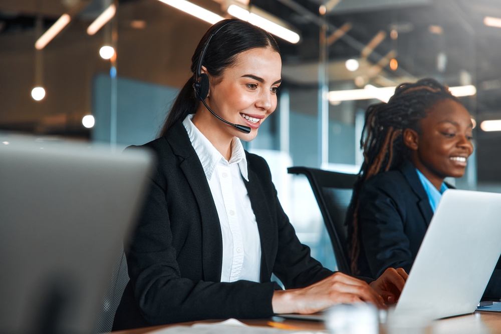 Team,Of,Successful,Call,Center,Employees,With,Headsets,Sitting,With